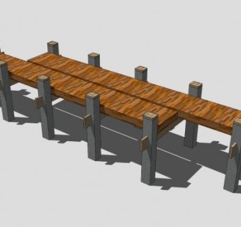 自然风简易栈道SU模型下载_sketchup草图大师SKP模型