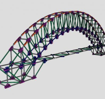 现代桁架拱桥SU模型下载_sketchup草图大师SKP模型
