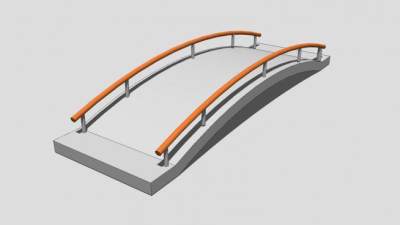 现代简易拱桥SU模型下载_sketchup草图大师SKP模型