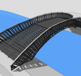 现代人形拱桥SU模型下载_sketchup草图大师SKP模型