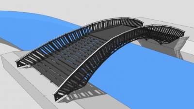 现代人形拱桥SU模型下载_sketchup草图大师SKP模型