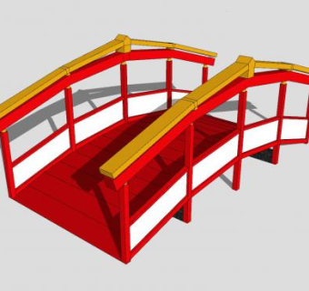 现代木拱桥SU模型下载_sketchup草图大师SKP模型