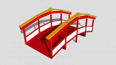 现代木拱桥SU模型下载_sketchup草图大师SKP模型