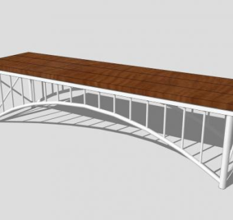 现代木板桥SU模型下载_sketchup草图大师SKP模型