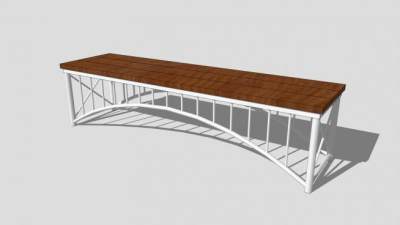 现代木板桥SU模型下载_sketchup草图大师SKP模型