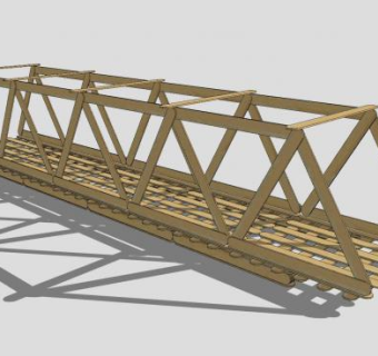 自然风木桥桁架SU模型下载_sketchup草图大师SKP模型