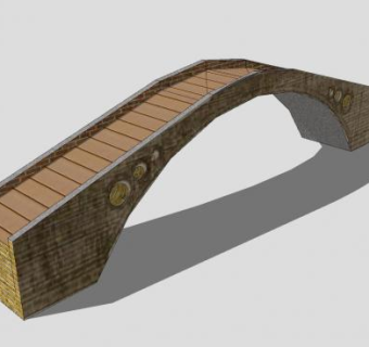 现代石桥拱桥SU模型下载_sketchup草图大师SKP模型