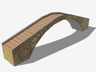 现代石桥拱桥SU模型下载_sketchup草图大师SKP模型
