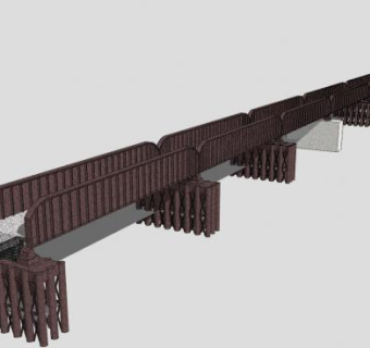现代护栏大桥SU模型下载_sketchup草图大师SKP模型