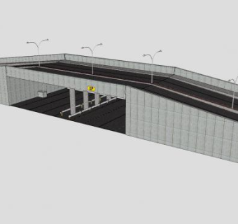 现代道路高架桥SU模型下载_sketchup草图大师SKP模型