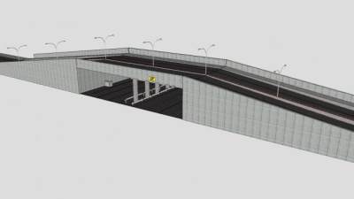 现代道路高架桥SU模型下载_sketchup草图大师SKP模型