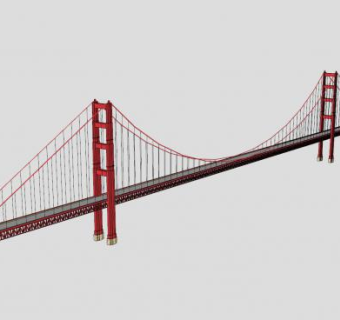现代悬索桥设计SU模型下载_sketchup草图大师SKP模型