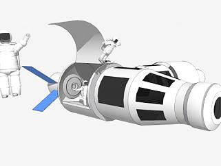 宇航员和空间站SU模型下载_sketchup草图大师SKP模型