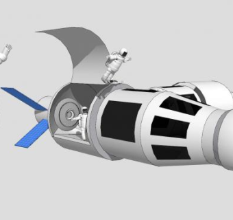 宇航员和空间站SU模型下载_sketchup草图大师SKP模型