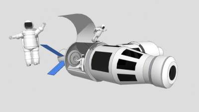 宇航员和空间站SU模型下载_sketchup草图大师SKP模型