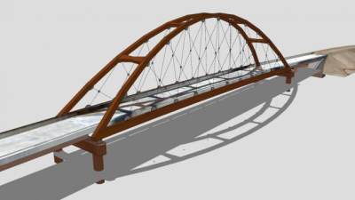 现代组合体系桥SU模型下载_sketchup草图大师SKP模型