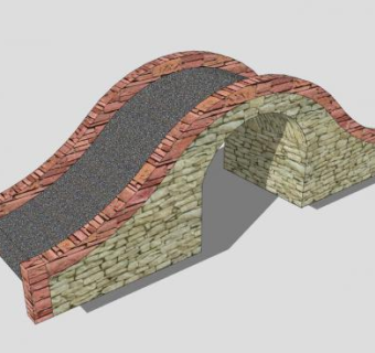 自然风江南拱桥SU模型下载_sketchup草图大师SKP模型