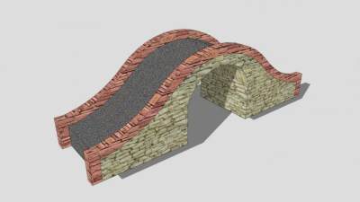 自然风江南拱桥SU模型下载_sketchup草图大师SKP模型
