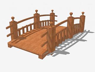木质拱桥SU模型下载_sketchup草图大师SKP模型