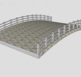 现代护栏桥梁SU模型下载_sketchup草图大师SKP模型
