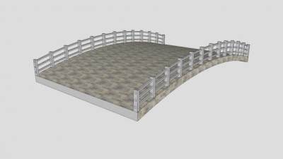 现代护栏桥梁SU模型下载_sketchup草图大师SKP模型