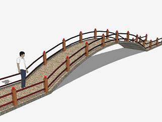 现代园林拱桥SU模型下载_sketchup草图大师SKP模型