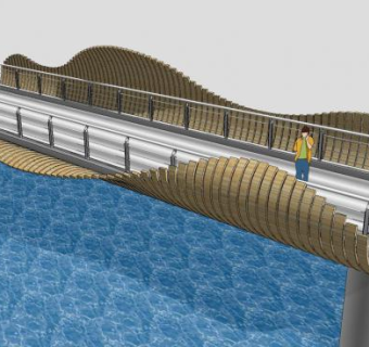 现代创意人行桥SU模型下载_sketchup草图大师SKP模型