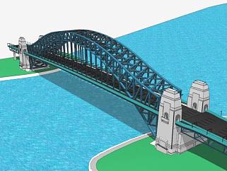现代系杆<em>拱桥</em>建筑SU模型下载_sketchup草图大师SKP模型