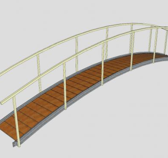 现代窄桥SU模型下载_sketchup草图大师SKP模型