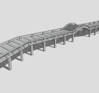 自然风园林石桥SU模型下载_sketchup草图大师SKP模型