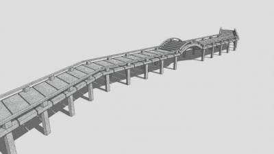 自然风园林石桥SU模型下载_sketchup草图大师SKP模型