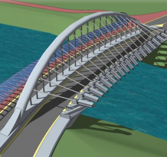 现代组合体系大桥SU模型下载_sketchup草图大师SKP模型