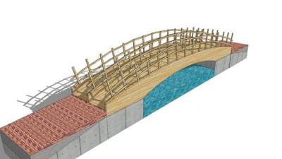 自然风原木桥梁SU模型下载_sketchup草图大师SKP模型