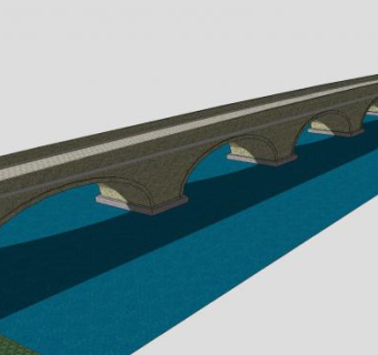 自然风跨河石桥SU模型下载_sketchup草图大师SKP模型