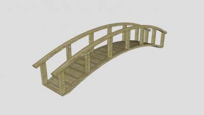 公园木拱桥SU模型下载_sketchup草图大师SKP模型