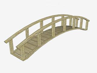 公园木拱桥SU模型下载_sketchup草图大师SKP模型