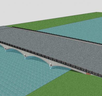 现代混凝土大桥SU模型下载_sketchup草图大师SKP模型