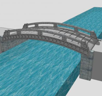 自然风中式石桥SU模型下载_sketchup草图大师SKP模型