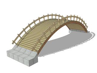 <em>现代木</em>拱桥设计SU模型下载_sketchup草图大师SKP模型