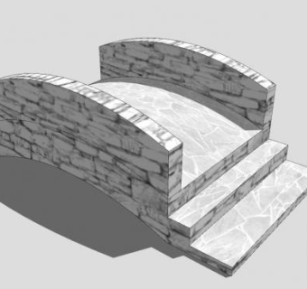 小型石桥设计SU模型下载_sketchup草图大师SKP模型