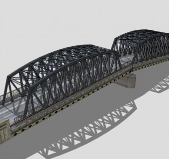 现代公路桁架桥梁SU模型下载_sketchup草图大师SKP模型