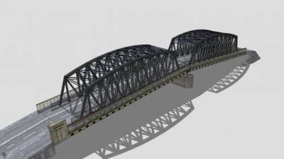 现代公路桁架桥梁SU模型下载_sketchup草图大师SKP模型