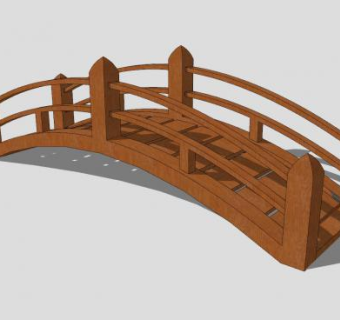 原木拱桥SU模型下载_sketchup草图大师SKP模型
