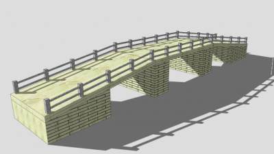 现代砖桥石桥SU模型下载_sketchup草图大师SKP模型