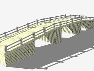 现代砖桥石桥SU模型下载_sketchup草图大师SKP模型