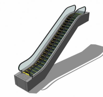 现代商场扶手电梯SU模型下载_sketchup草图大师SKP模型