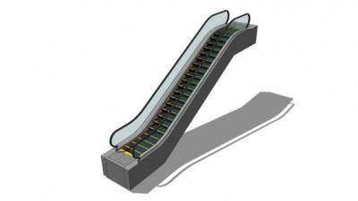 现代商场扶手电梯SU模型下载_sketchup草图大师SKP模型