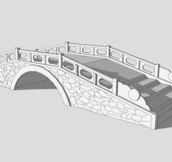 中式石拱桥sketchup模型下载_sketchup草图大师SKP模型