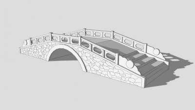 中式石拱桥sketchup模型下载_sketchup草图大师SKP模型