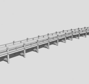 现代梁式石桥SU模型下载_sketchup草图大师SKP模型